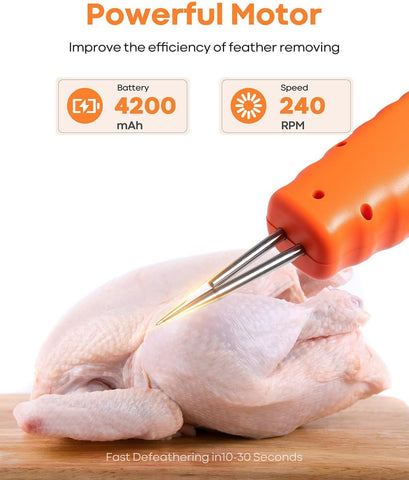 Handheld Chicken Plucker waterproof sealed body for easy cleanup
