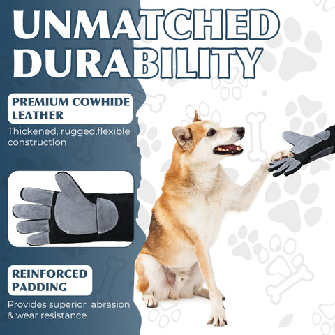 HANDLANDY cowhide leather provides durable protection during gentle pet care.