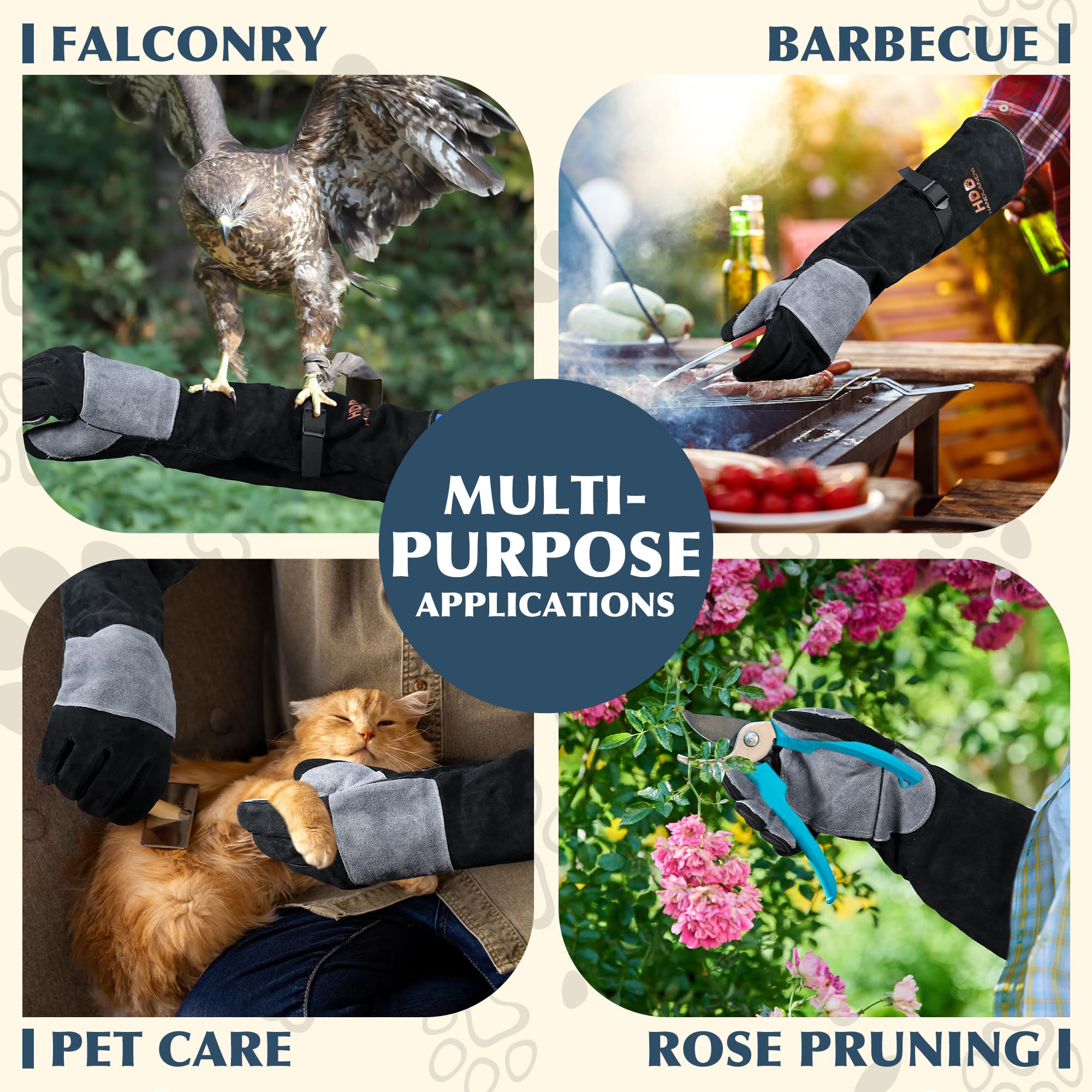 HANDLANDY versatile gloves suitable for pets, gardening, and outdoor tasks.