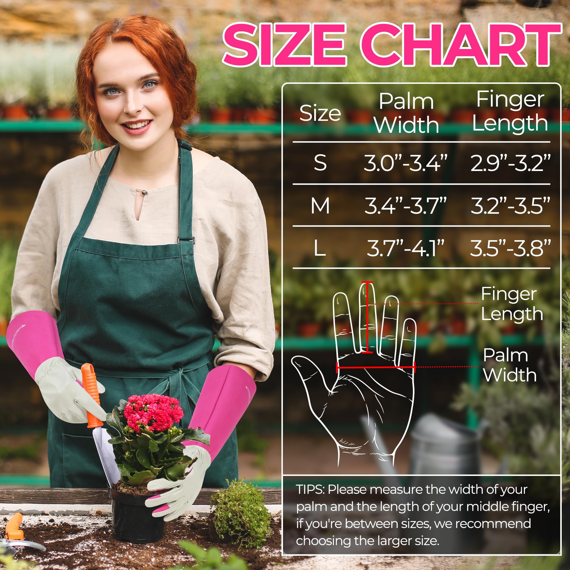HANDLANDY breathable pigskin gloves ideal for pruning roses and shrubs