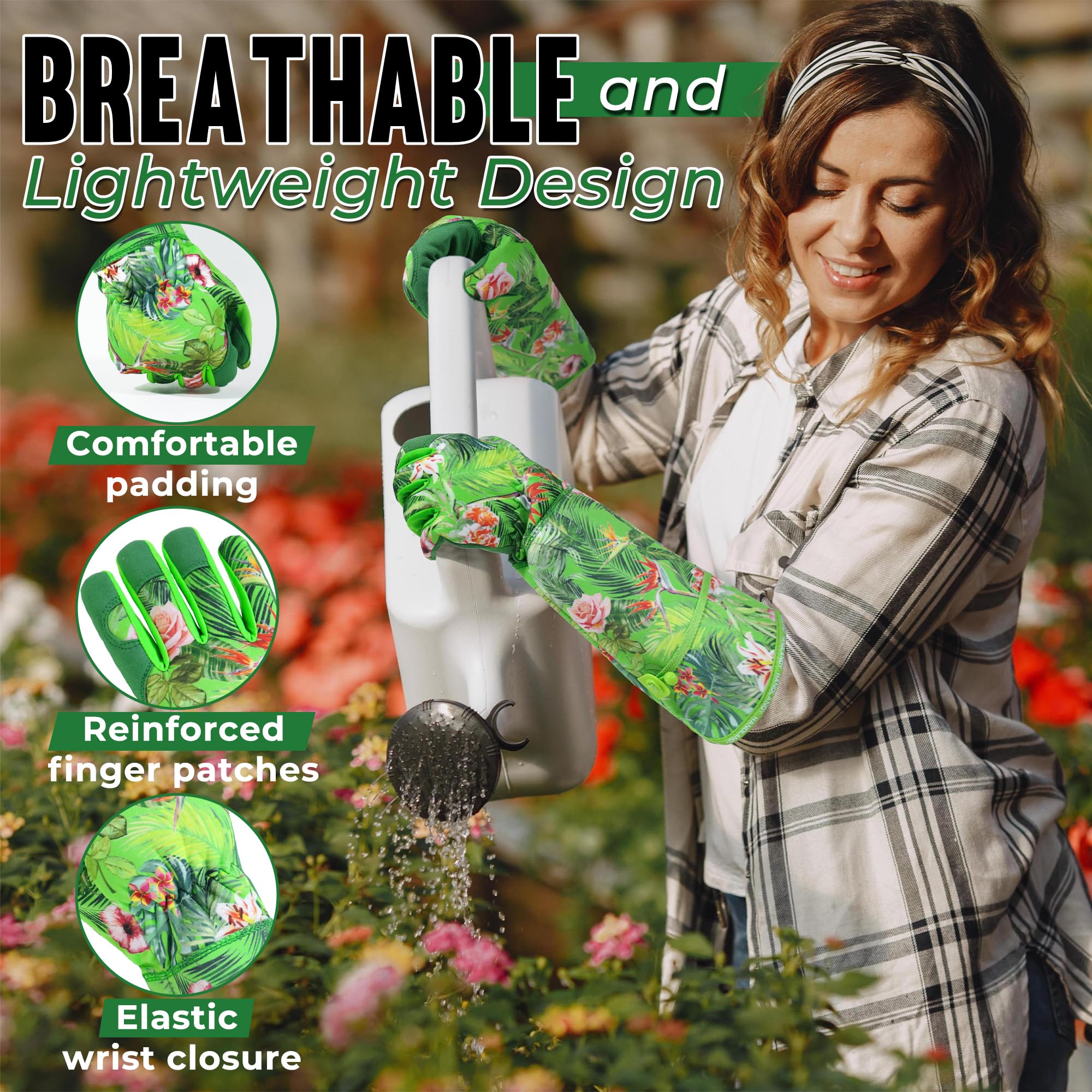 HANDLANDY breathable padding and grip-enhancing design for all-day gardening comfort.