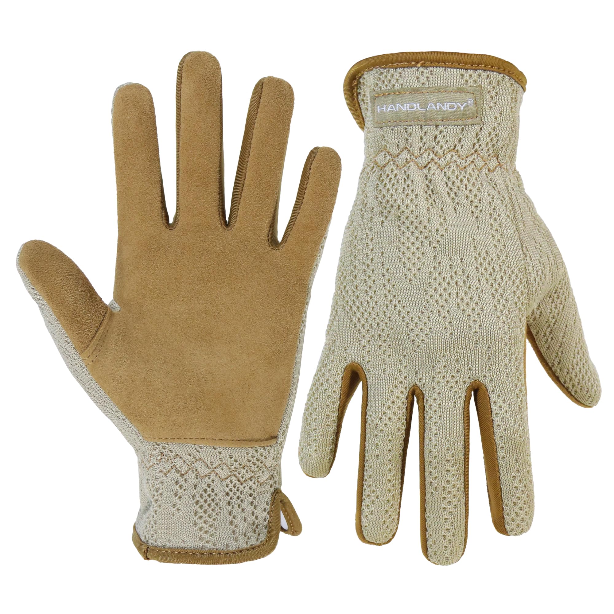 HANDLANDY women's gardening gloves with breathable mesh back for cool hands