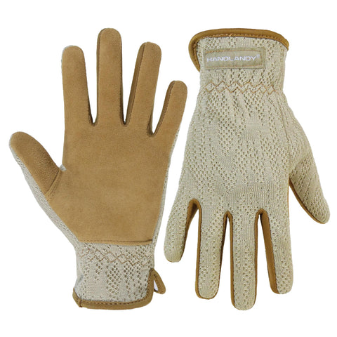 HANDLANDY women's gardening gloves with breathable mesh back for cool hands