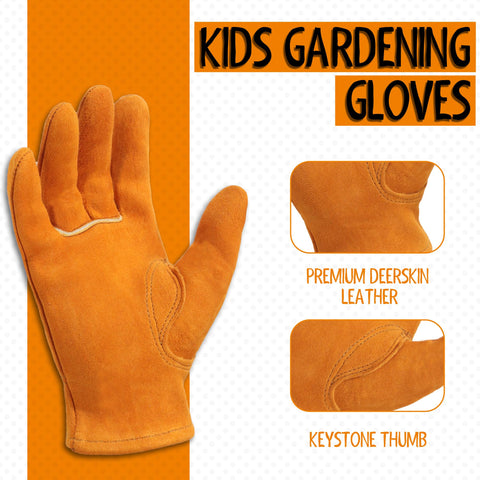HANDLANDY kids keystone-thumb-design closeup highlights molded grip for gardening.