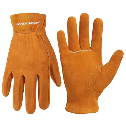 HANDLANDY kids leather gloves closeup-deerskin shows durable, soft protection.