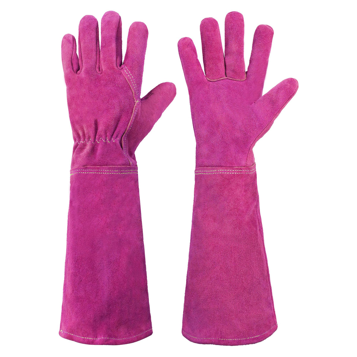 HANDLANDY ladies leather gardening gloves protecting hands during rose pruning