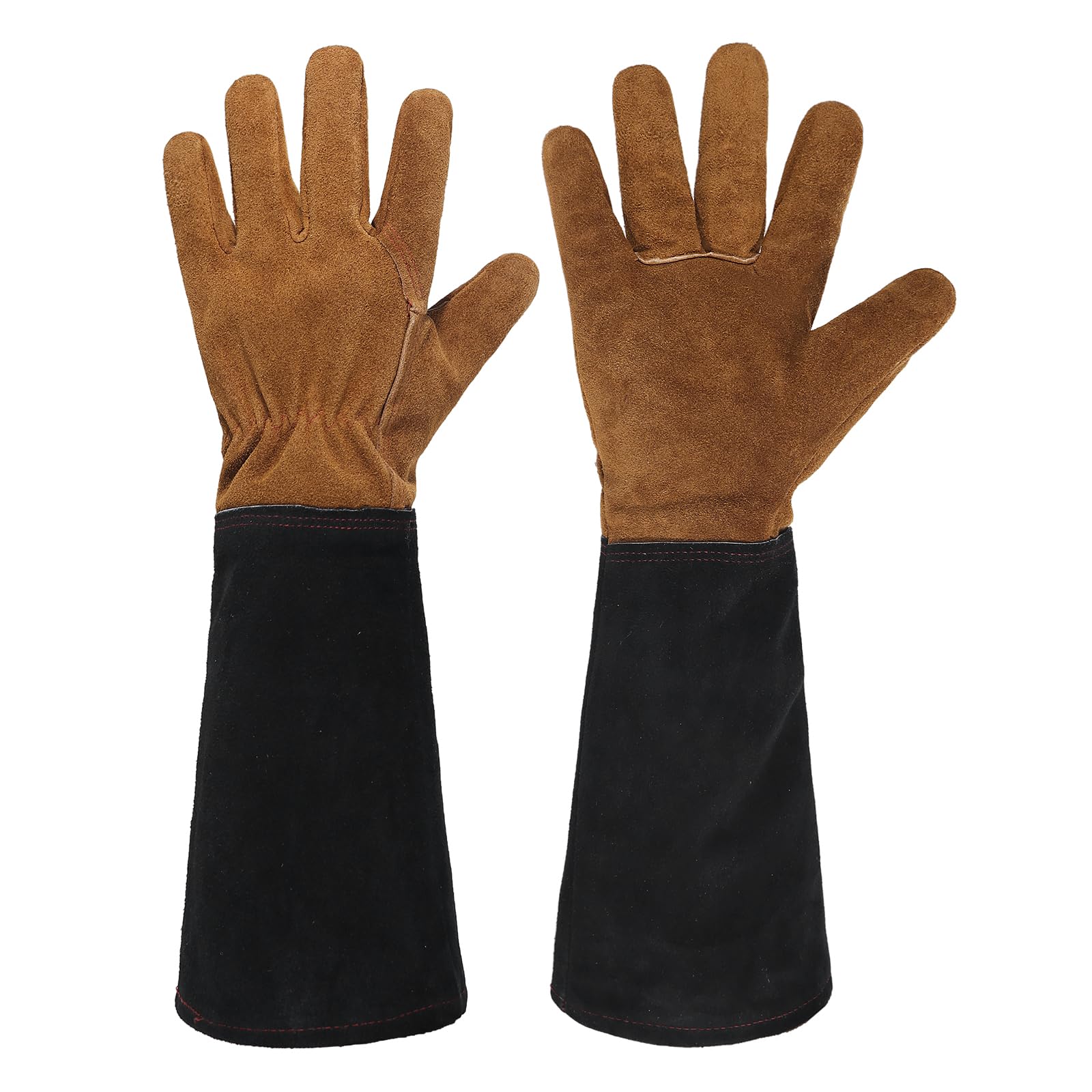 Handlandy leather gardening gloves for rose pruning with thorn protection.