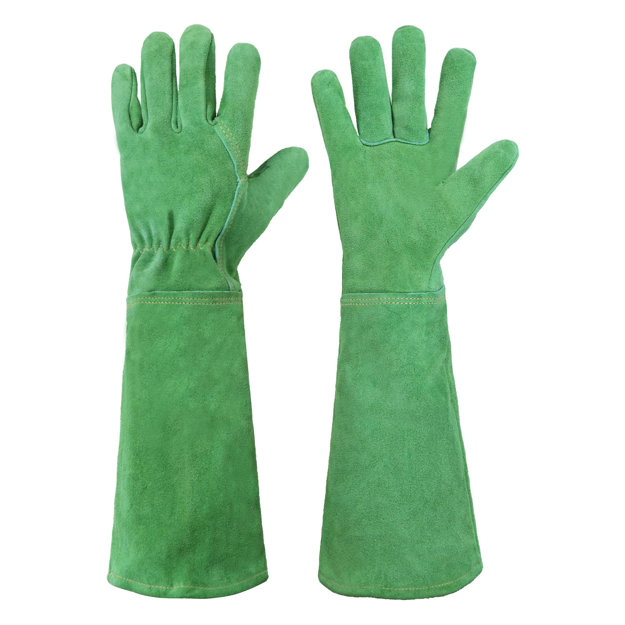 HANDLANDY leather pruning gauntlet gloves protect hands during pruning tasks.