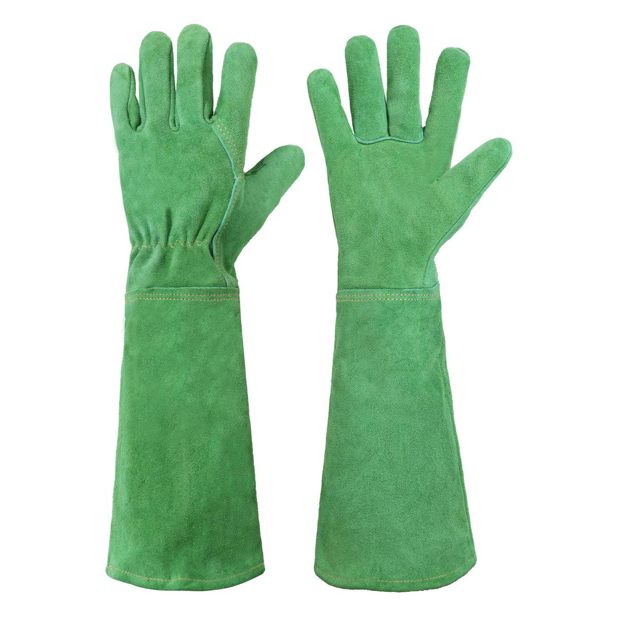 HANDLANDY leather pruning gauntlet gloves protect hands during pruning tasks.