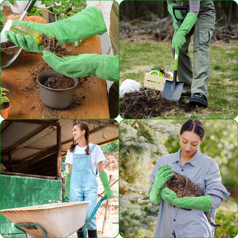 HANDLANDY long garden glove keeps forearms safe during yard work.