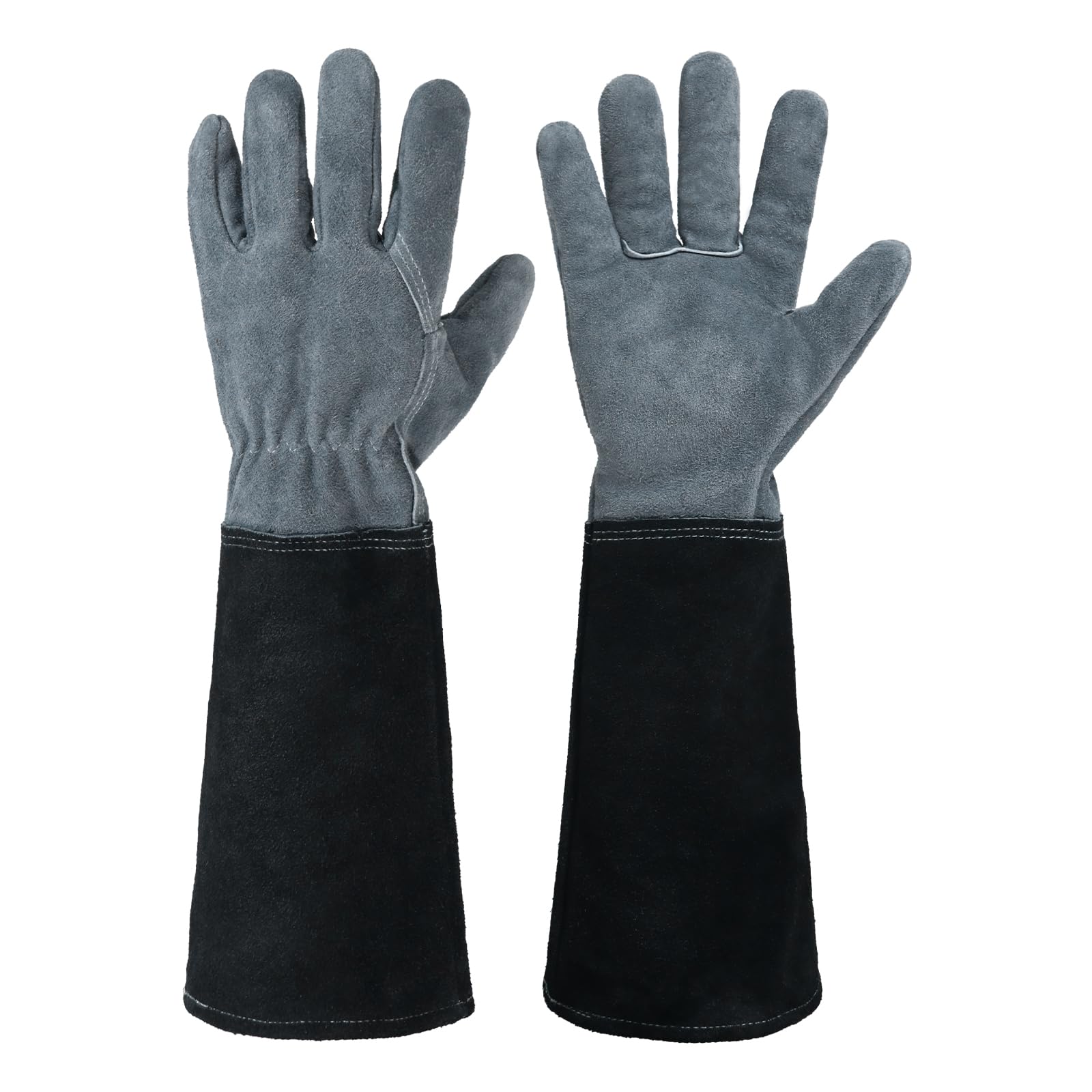 HANDLANDY long gardening gloves slate gray for rose pruning with durable protection and dexterity.