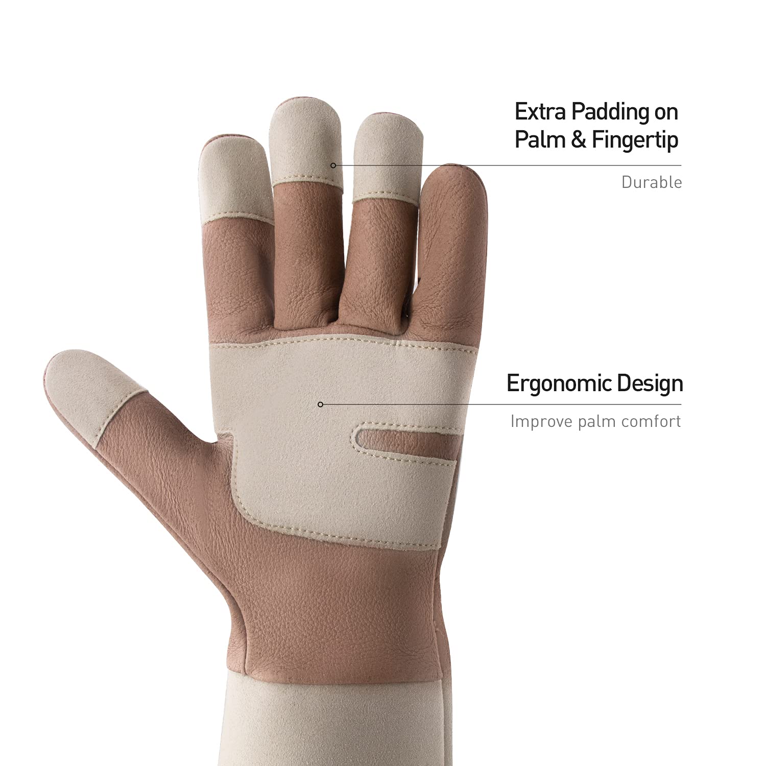 Handlandy long leather gauntlets shield forearms from scratches and thorns