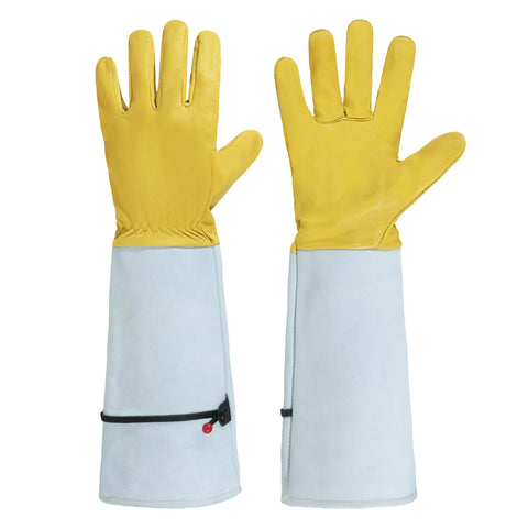 HANDLANDY Rose Pruning Gloves with goatskin leather protect hands during pruning tasks.