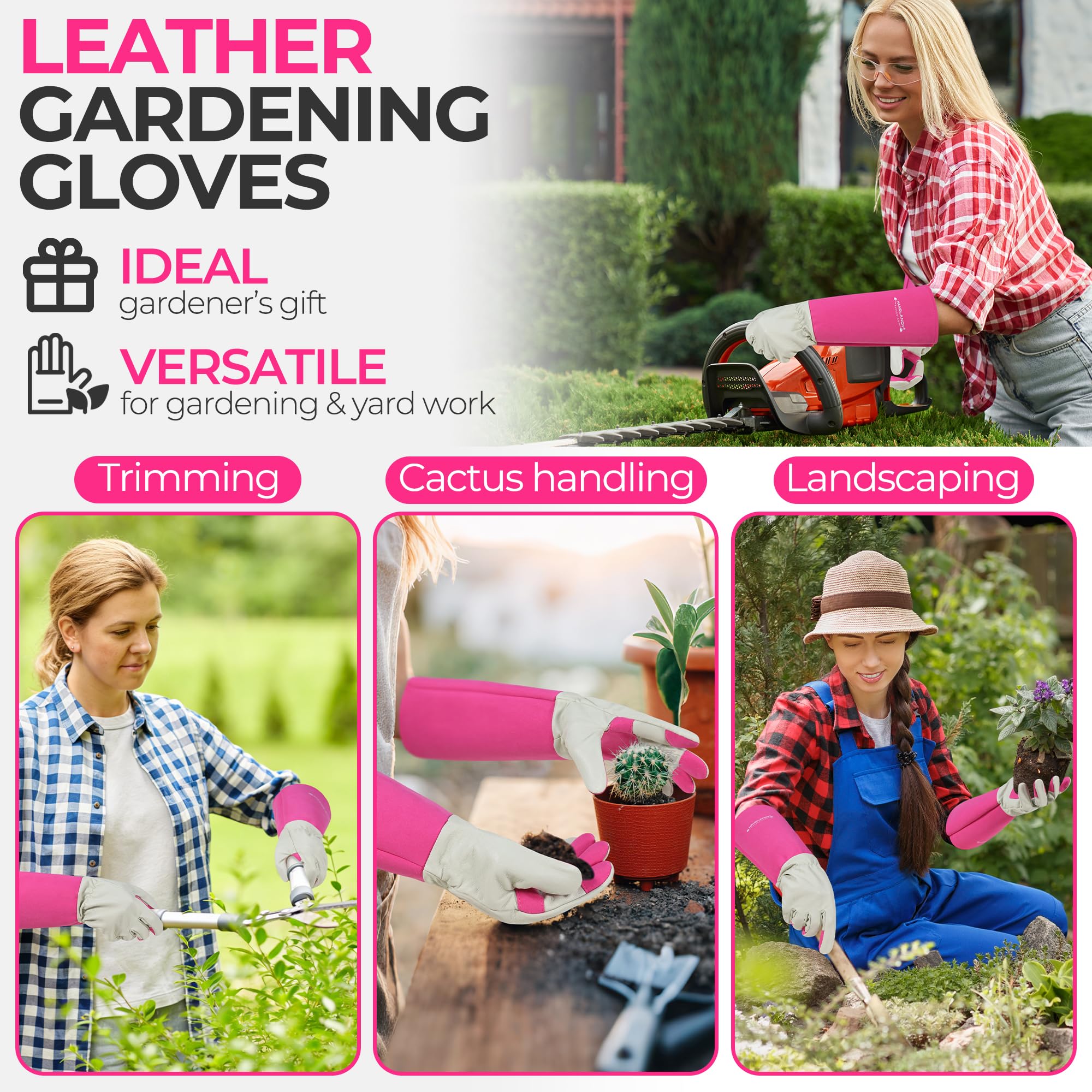 HANDLANDY long cowhide cuff shields forearms during pruning