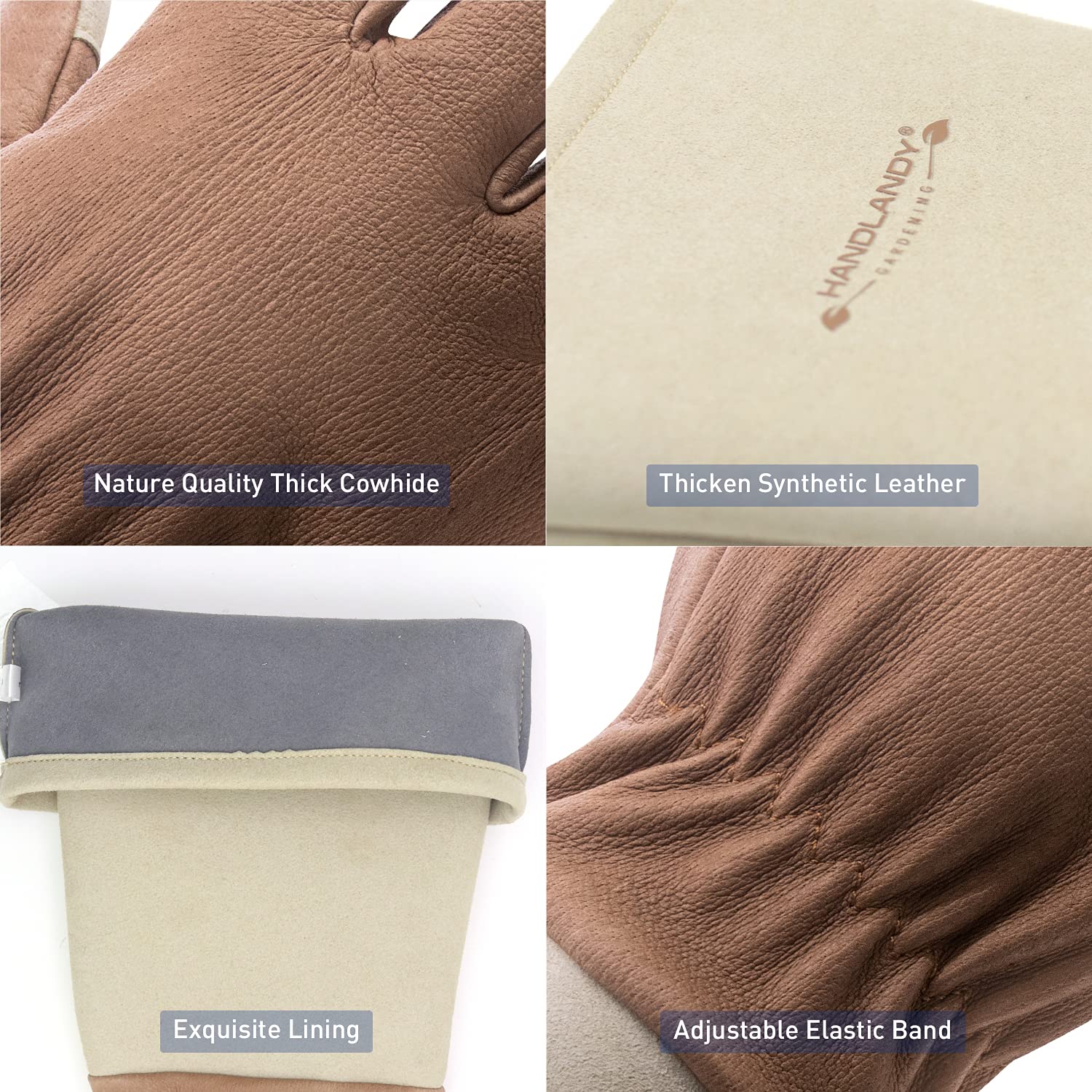 Handlandy thick leather cuff adds extra protection during pruning tasks