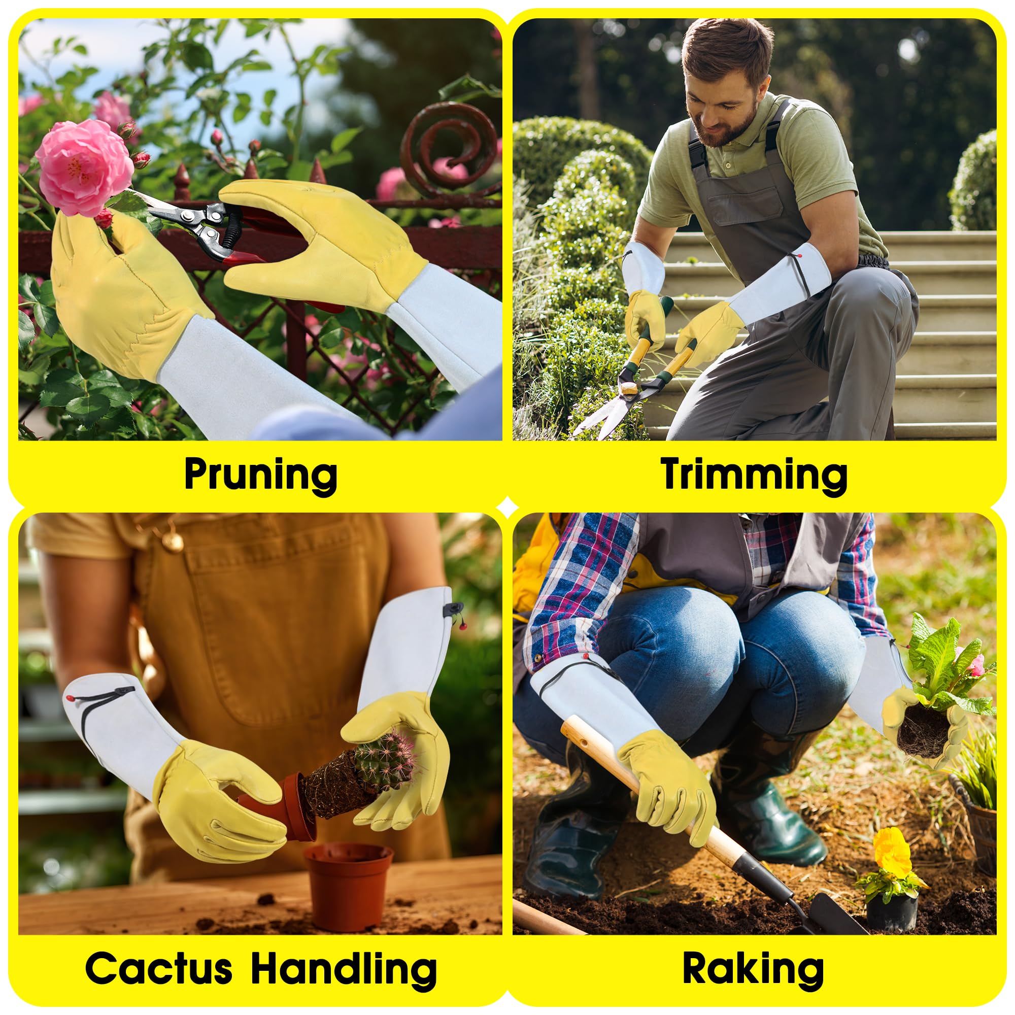 HANDLANDY yellow gloves close-up highlighting vibrant color and durability.