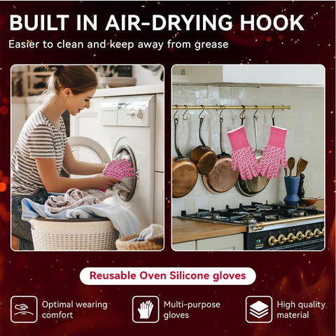 Hanging loop on HandLove gloves for easy storage after cooking.