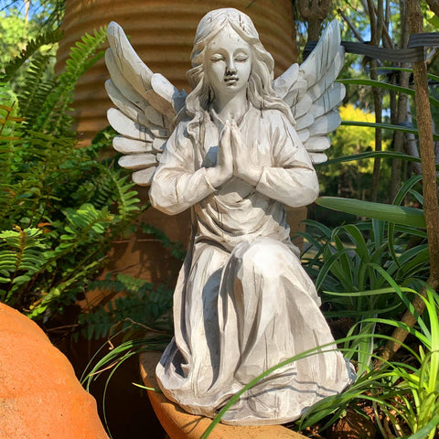 Handsider waterproof angel sculpture suitable for yard and patio settings.
