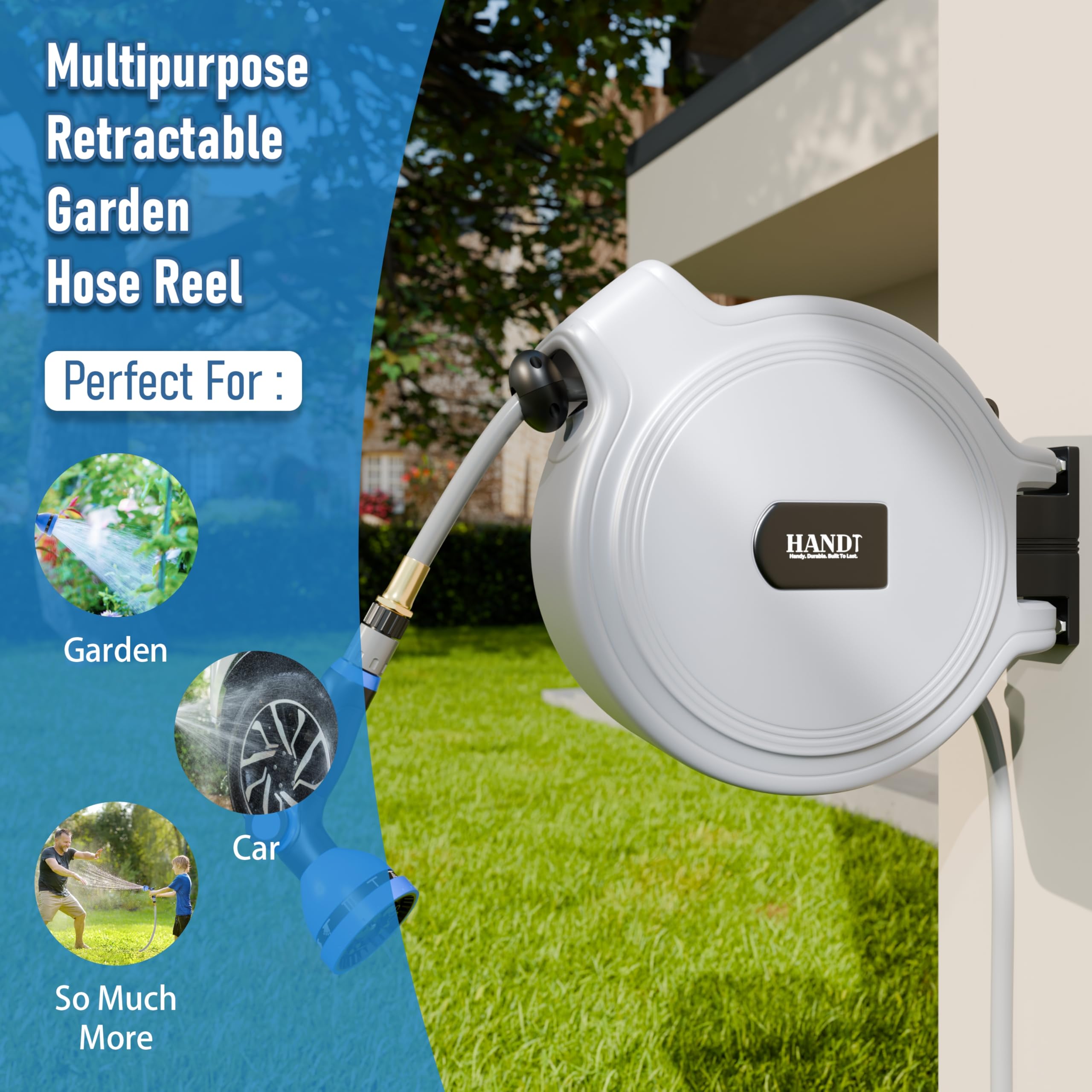 HANDT 10-pattern nozzle included for versatile watering and precise spray control