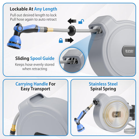 HANDT 180-degree swivel wall mount for flexible positioning around planters and vehicles