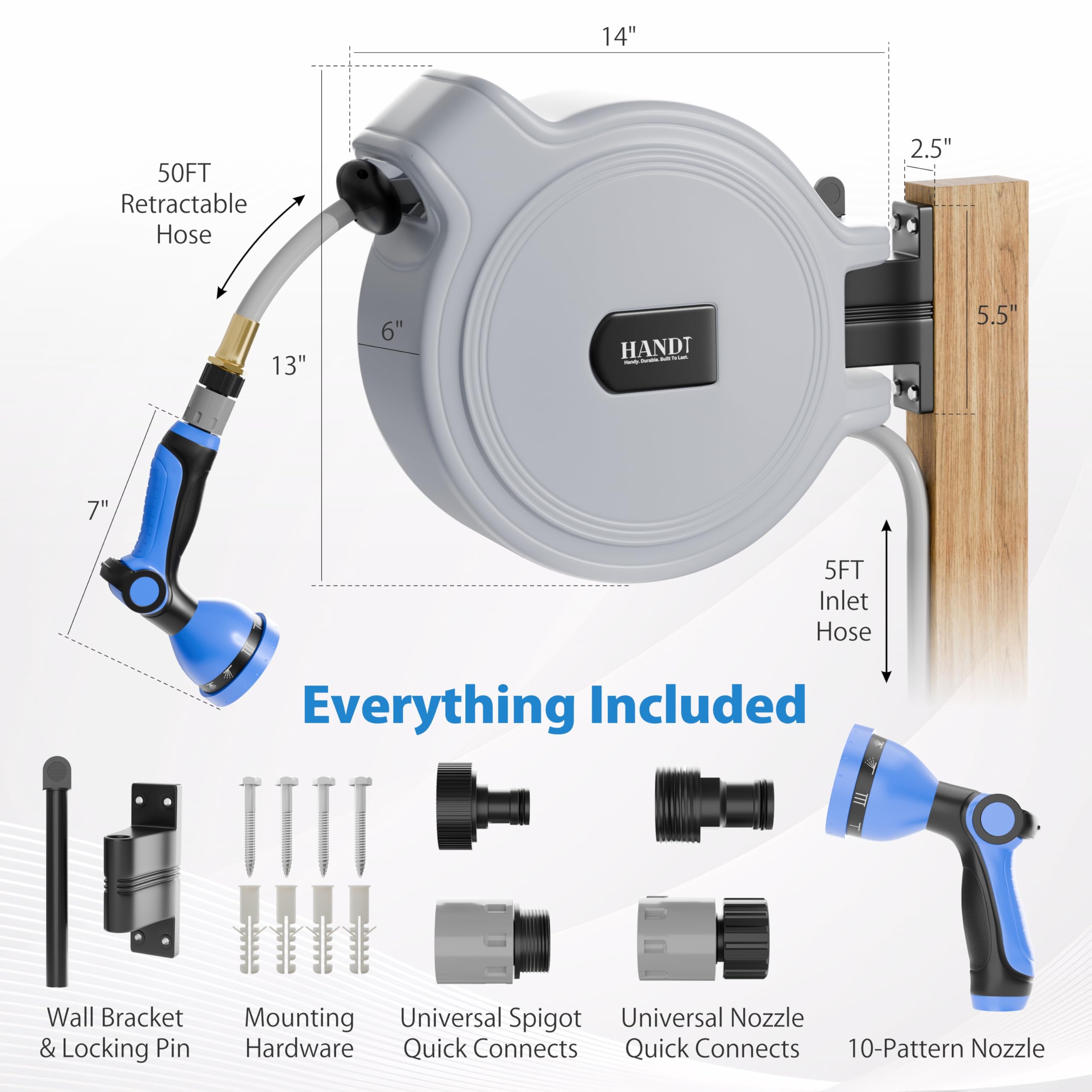 HANDT easy-dismount wall installation suitable for garage and shed setups
