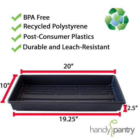 Handy Pantry 1020 tray with drain holes, promotes healthy root drainage for microgreens.