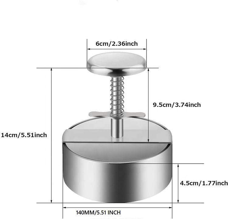 Hanerk XL burger press 6-oz patty size facilitates fuller, juicier burgers