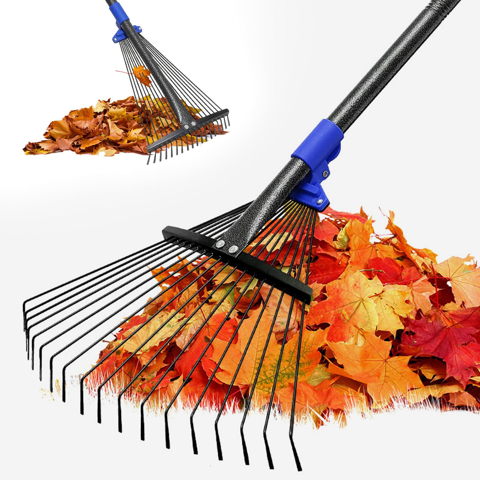 Hangmaicome adjustable garden rake head 8-17 inches for precise bed edging