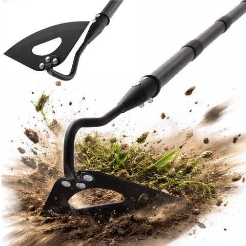 HANGMAICOME hollow garden hoe blade for efficient weed cutting in beds.