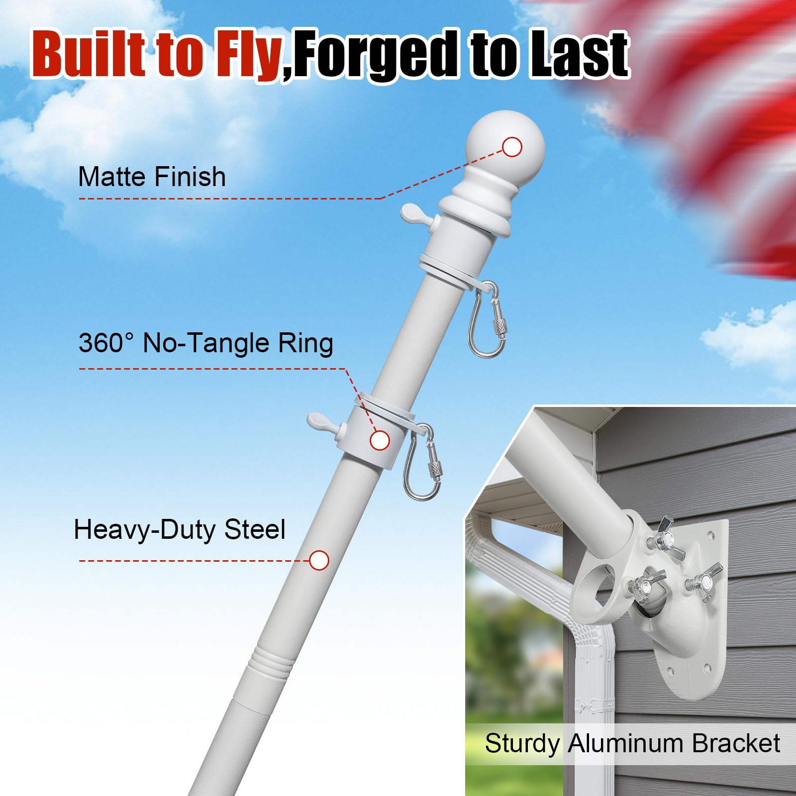 Hangmaicome matte white finish resists rust and fading