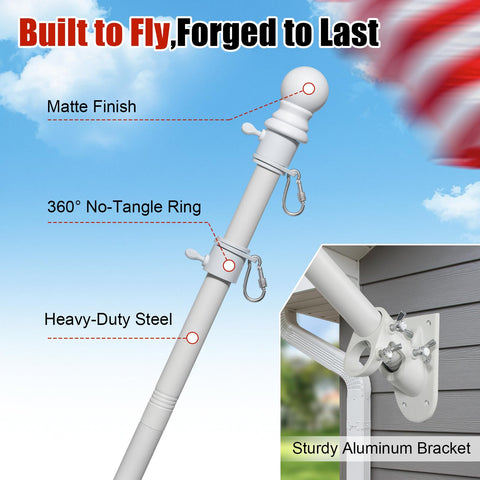 Hangmaicome matte white finish resists rust and fading
