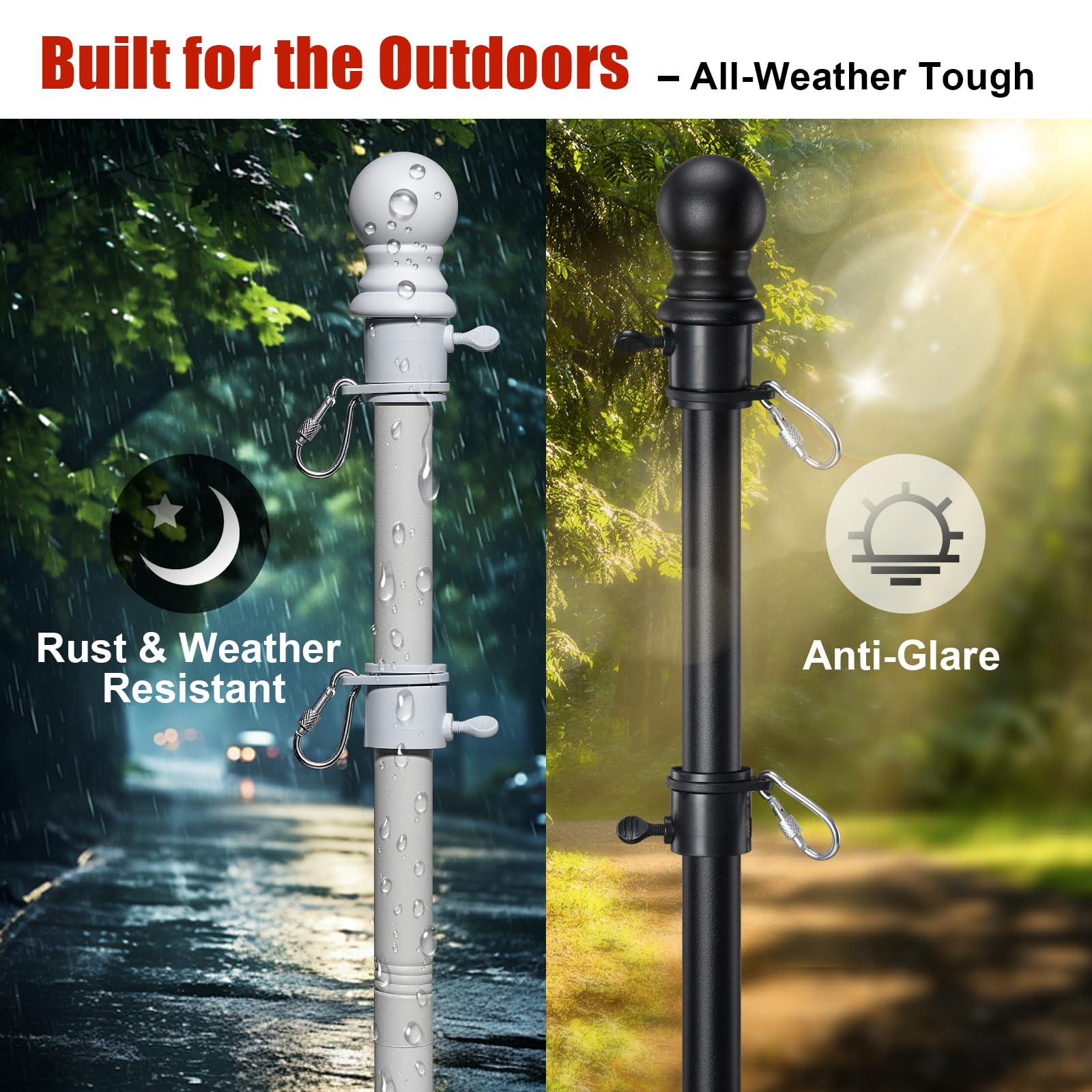Hangmaicome stainless steel pole withstands windy days