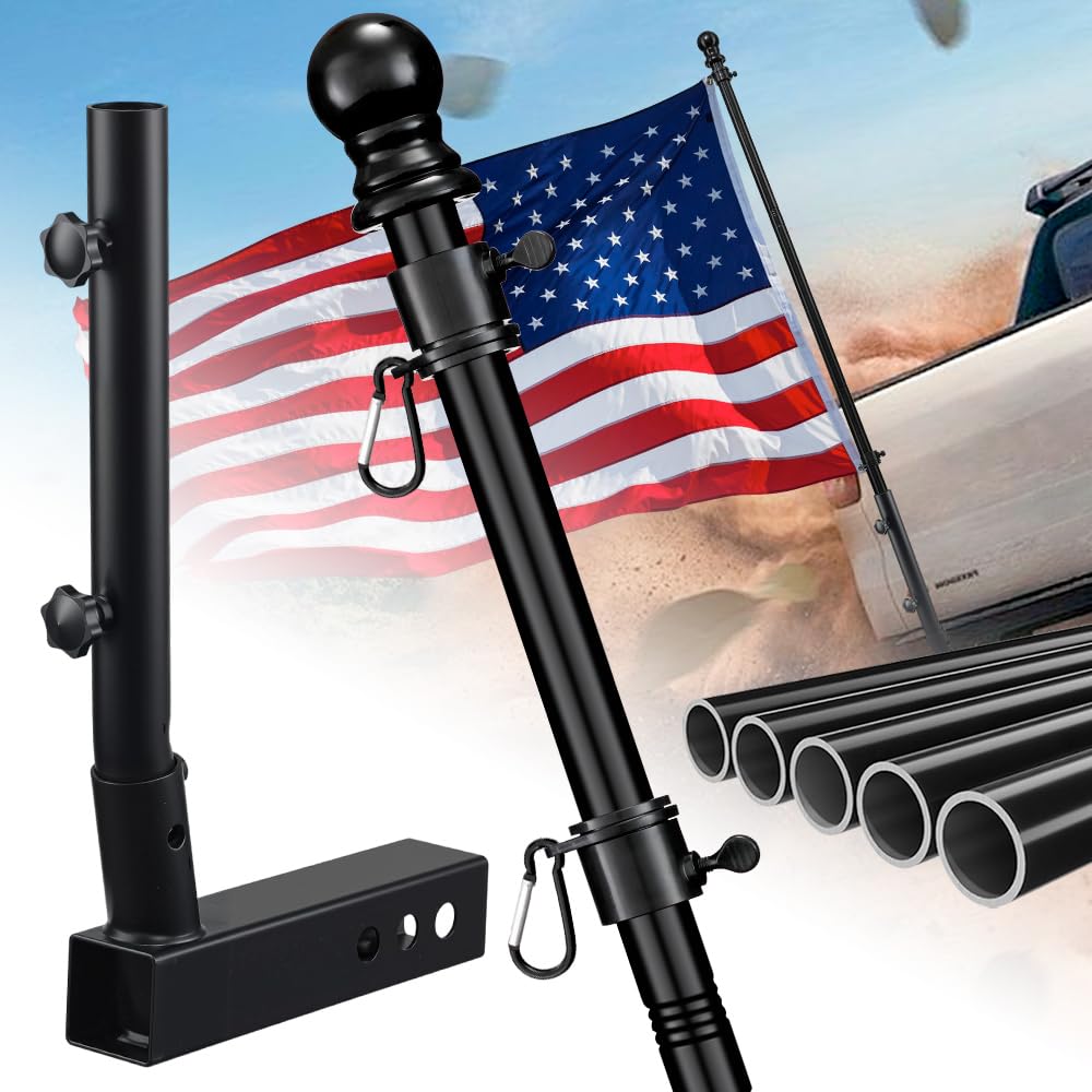 HANGMAICOME truck flag pole 5ft ready for rugged road displays