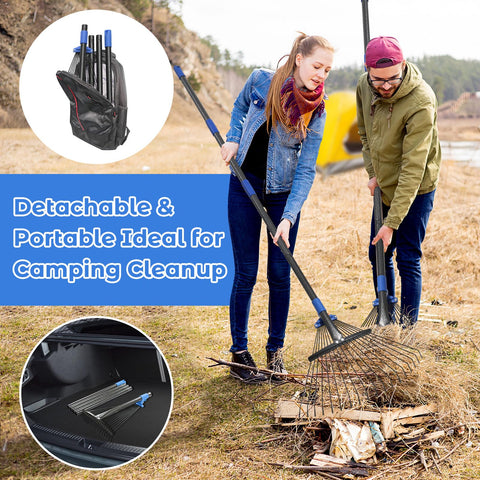 Hangmaicome versatile yard rake for leaves, grass clippings, and debris