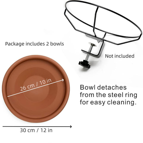 Hanizi bird bath bowl sized 12x12x3.3 inches fits typical frames.