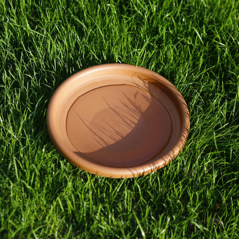 Hanizi bird bath bowl close-up shows sturdy design and clean edge.