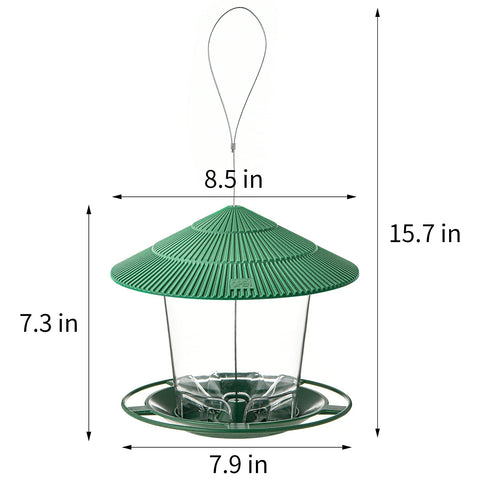 Hanizi outdoor feeder features twist lock to deter squirrels during yard visits.