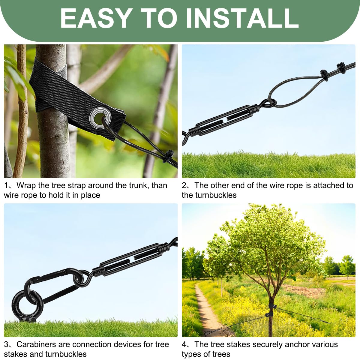 hannger galvanized rope clamps and carabiners for quick setup