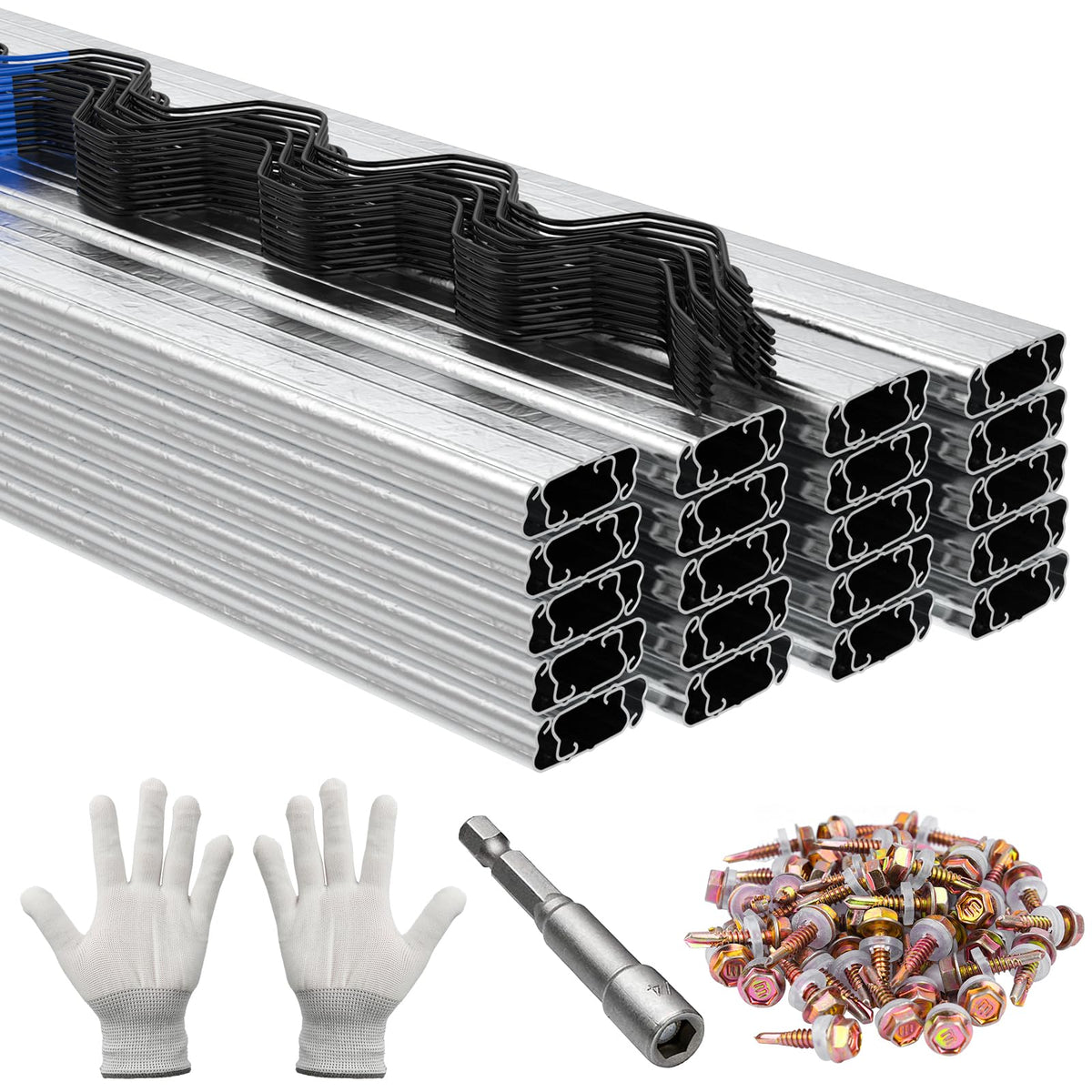 Hannger greenhouse wiggle spring wire secures plastic film for a taut, storm-ready cover.