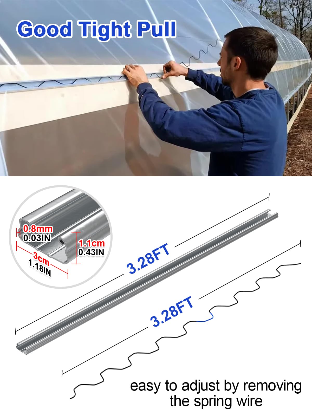 Hannger lock channel kit simplifies installation with secure tracks for long-lasting greenhouse sheeting.