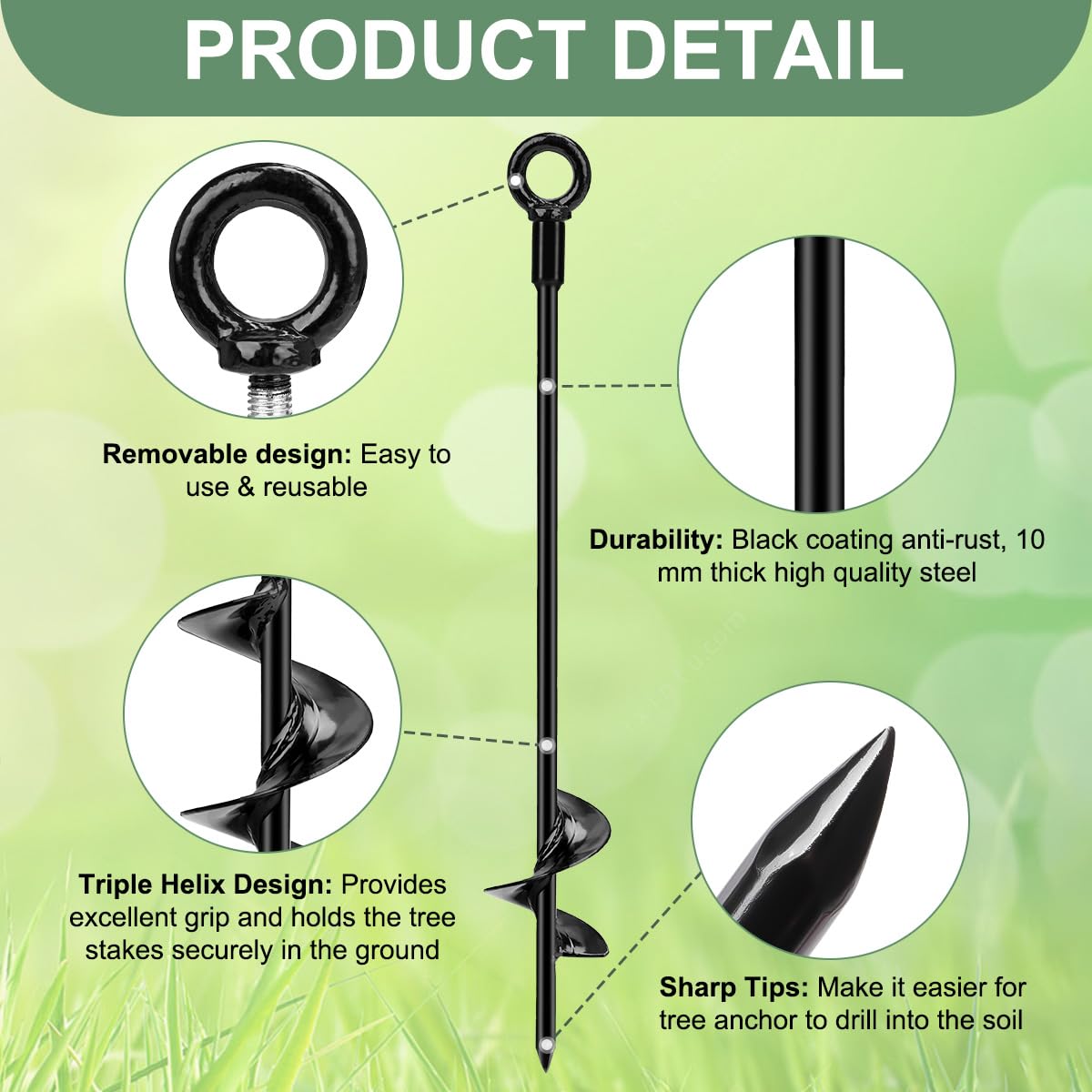 hannger pvc-coated wire rope 50ft provides strong support for leaning trees