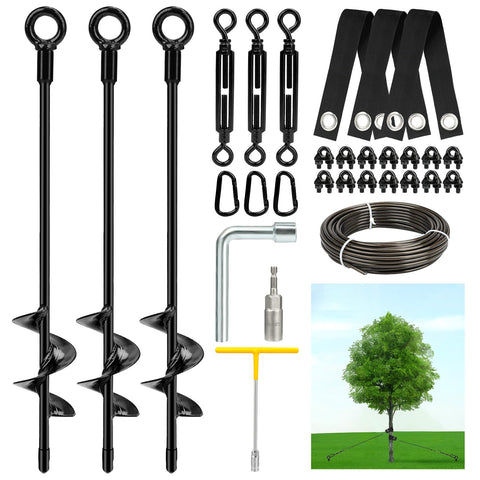 hannger tree stake kit with spiral design for secure tree anchoring