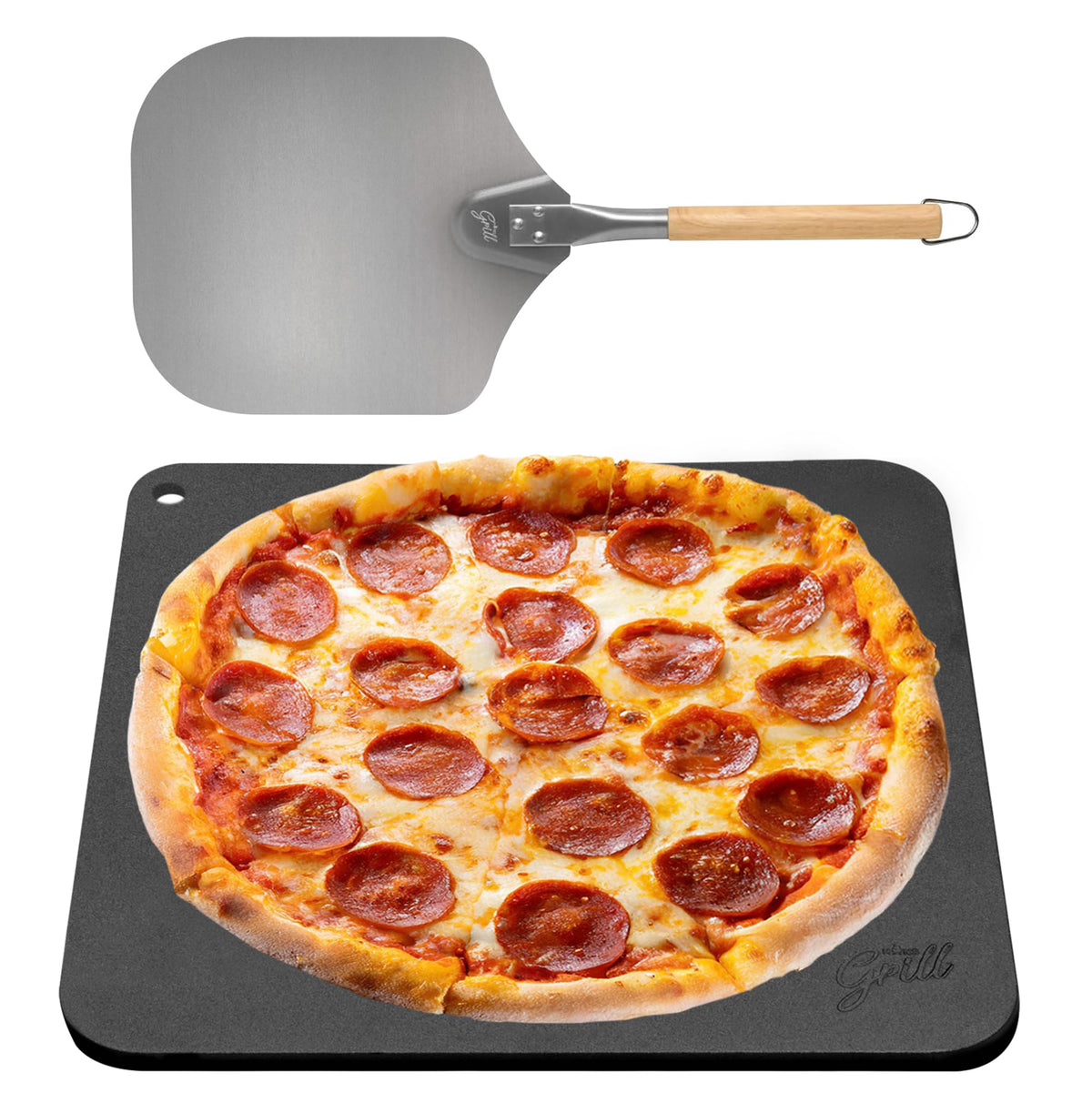 Hans Grill Pizza Steel PRO 13x13 square heats evenly for crisp crust
