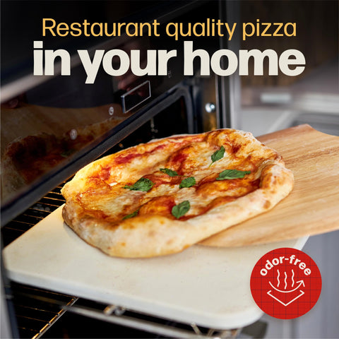 Hans Grill pizza stone close-up shows cordierite texture and durable heat retention.
