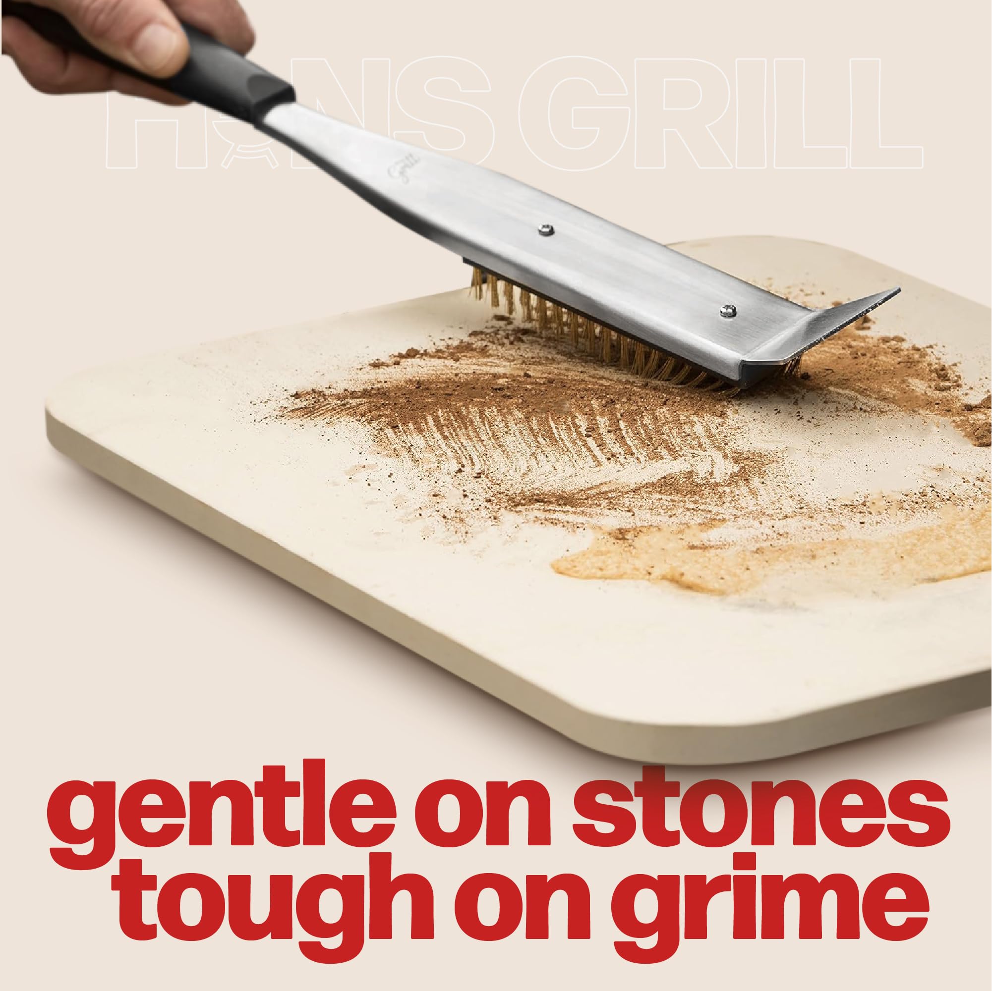Hans Grill stainless steel handle for a secure grip