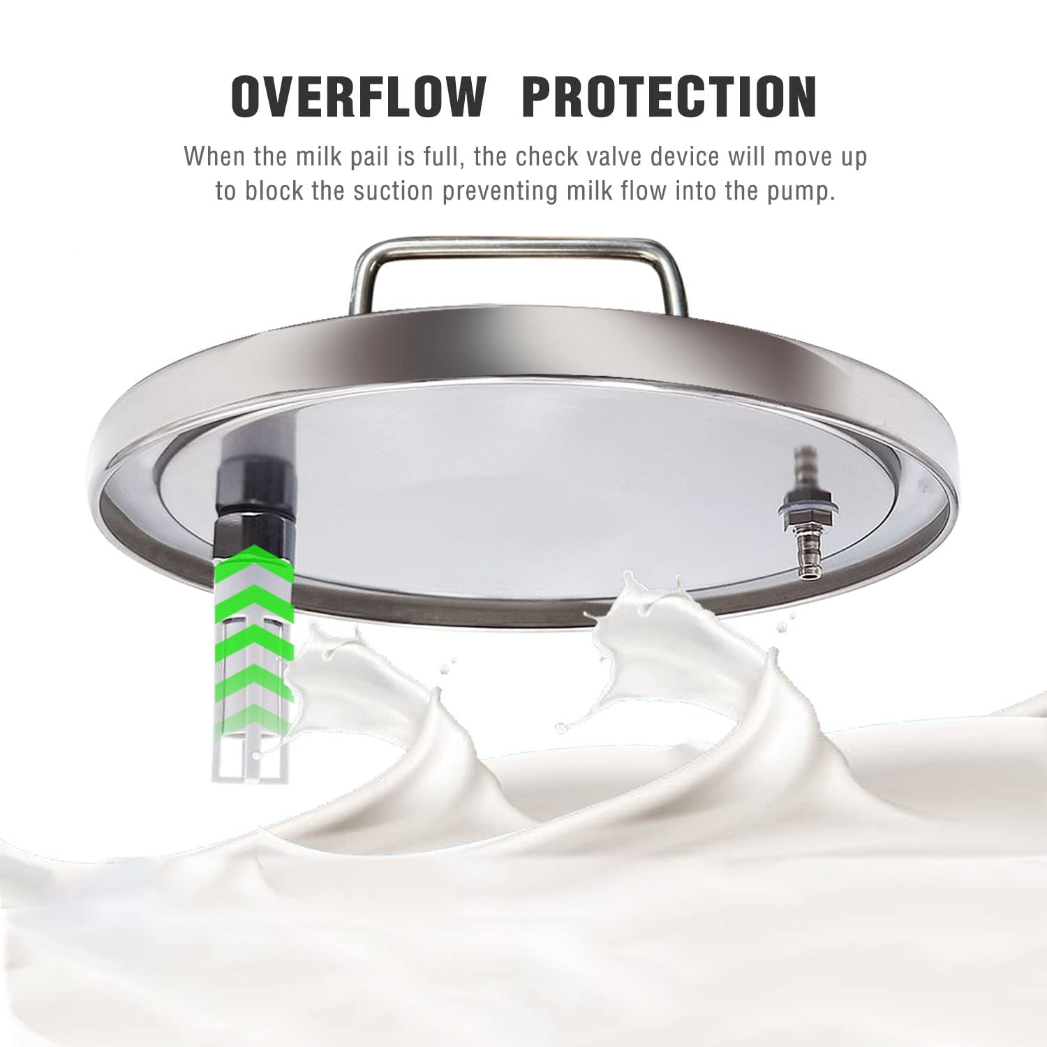 Hantop 304 stainless steel milk bucket for safe storage.
