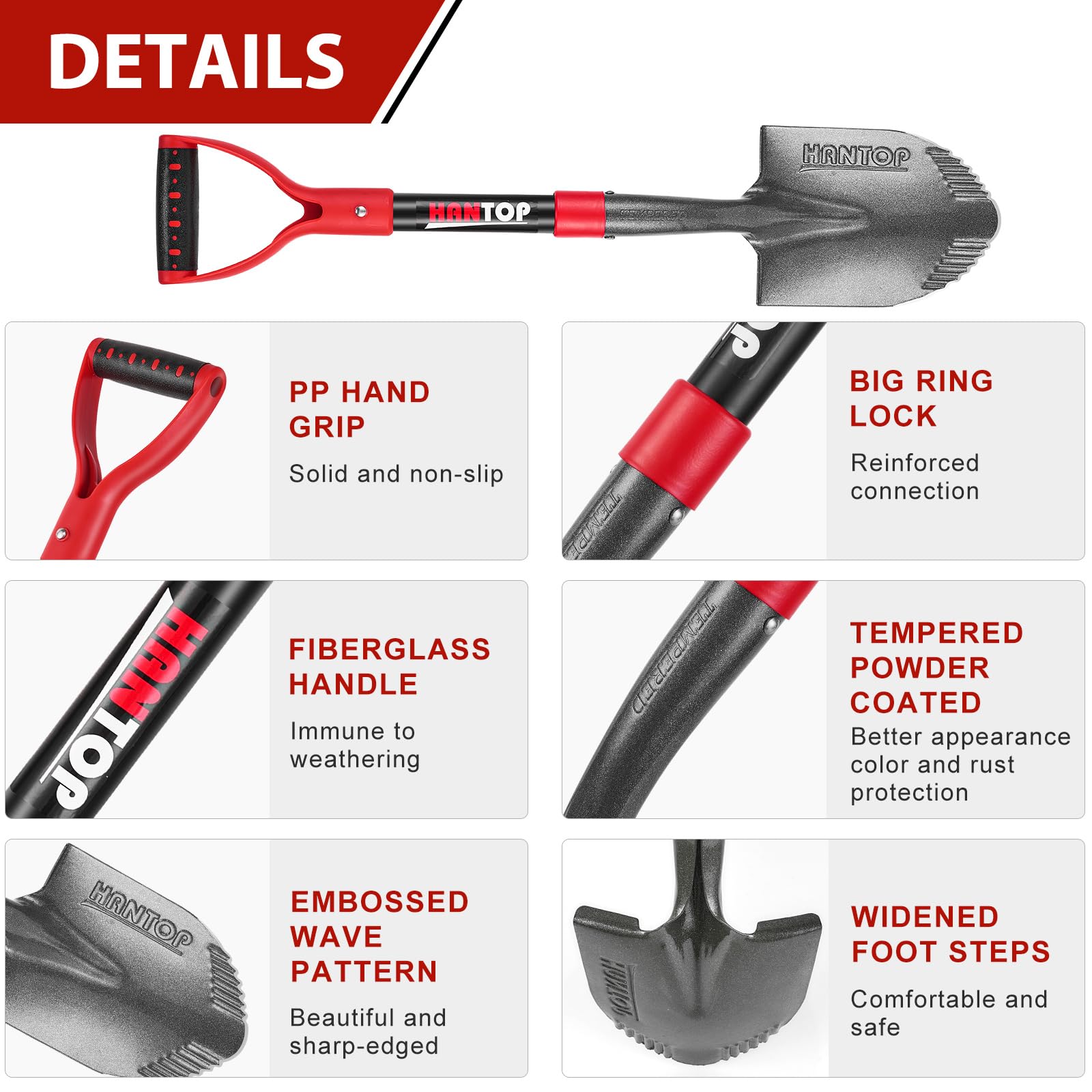 HANTOP car shovel fits in a trunk for on-the-go projects.