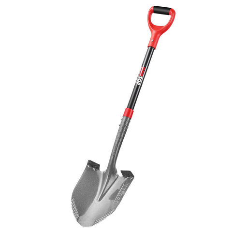 HANTOP round digging shovel with 43-inch handle for precise garden soil excavation.