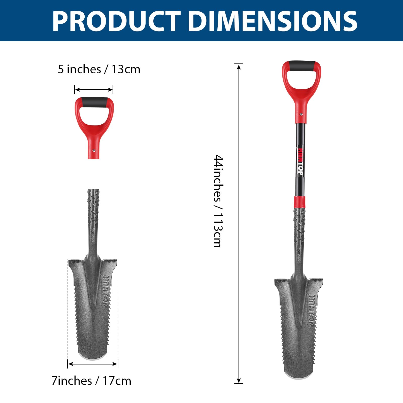 Narrow trench design of HANTOP drain spade enables trenching in tight spaces
