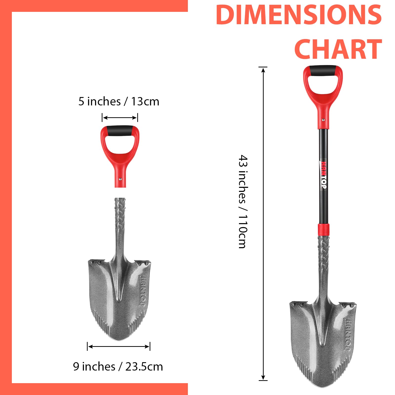 HANTOP fiberglass handle with D-shaped grip for comfortable glove use.